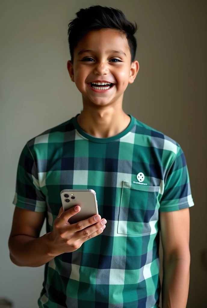 A boy sits in a chair with an apple laptop in his hand, wearing an Apple T-shirt and jeans pants, behind him, on social media Instagram, his name is Tahsin.