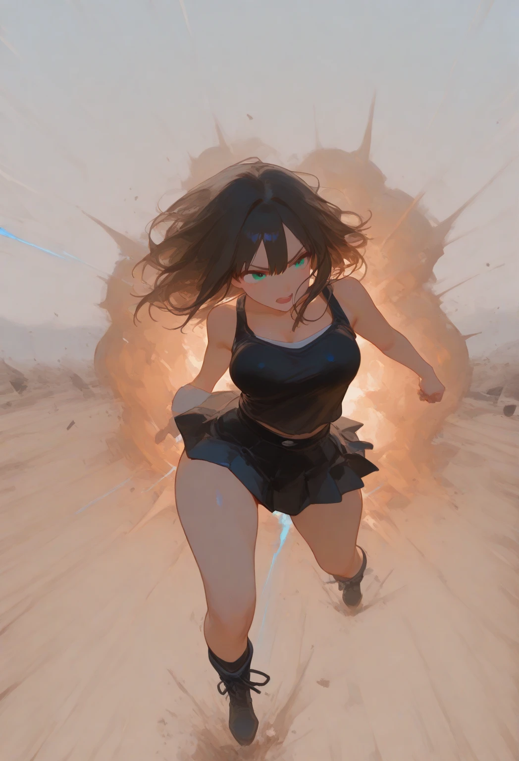 A powerful figure stands at the center, mid-action, as if they’ve just broken through a set of heavy doors. Their expression is fierce, with eyes full of determination and a sense of unyielding strength. Around them, the remnants of shattered barriers symbolize the obstacles they’ve overcome.
The background transitions from dark shadows to a bright, fiery dawn, illustrating the journey from doubt to triumph. Flames swirl around their figure, representing the fire in their soul and the unstoppable force they’ve become. The sky is ablaze with vibrant colors, symbolizing the dawn of a new beginning.
The figure’s stance is strong, one hand raised as if to declare victory, while the other is clenched in a fist, ready to take on whatever comes next. Their presence radiates confidence and power, embodying the message of rising and roaring against all odds.