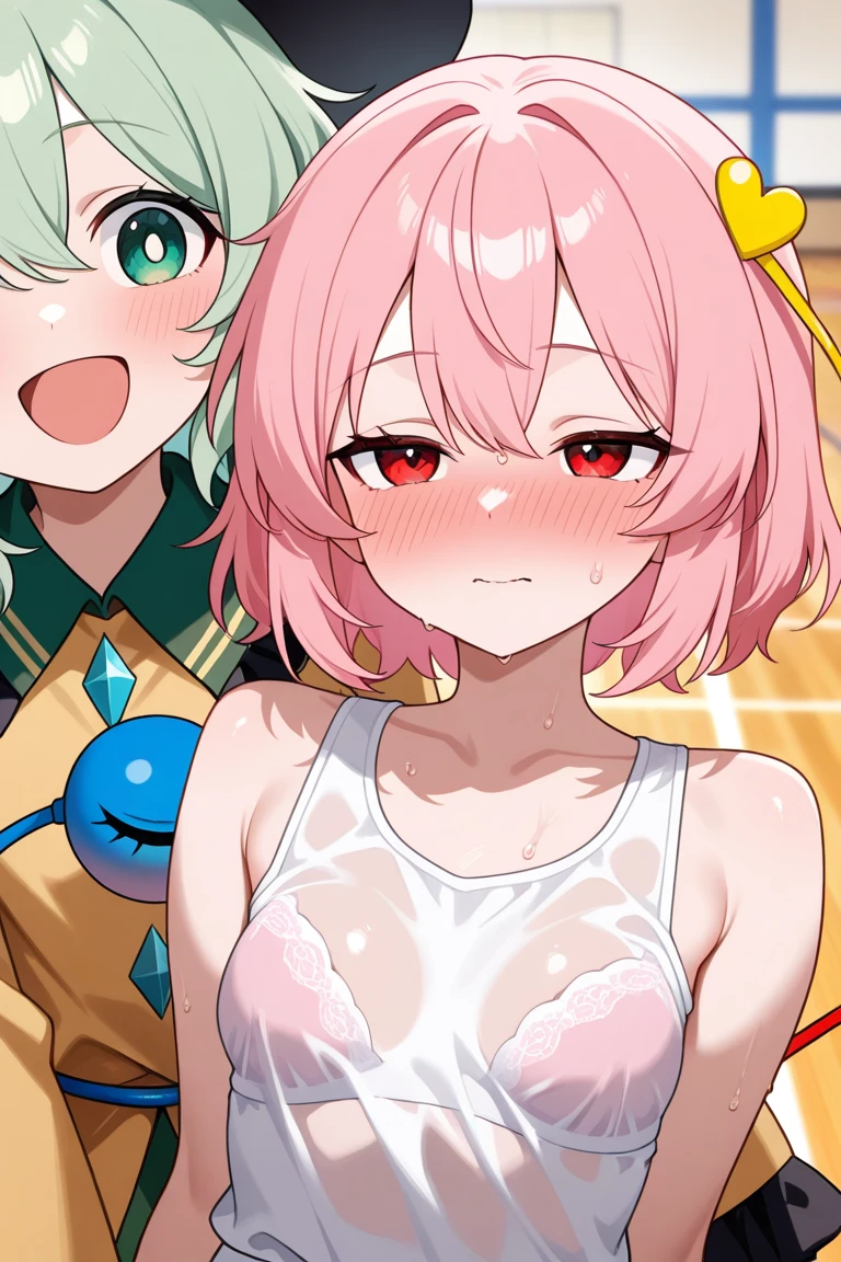 2 girls on a beach, multiple people, ((2girls)), etie, lapis, one girl has orange hair the other has pink hair, (vagina), fingering, beautiful, (masterpiece:1.2), (best quality:1.2), perfect face, perfect eyes, perfect lighting, 1girl, bashful, spread legs, embarrassed, exposed breasts, topless, ((best quality)), high detail, ((masterpiece)), perfect, cute, blushing, nudity, nipple, pussy, full body, ((high resolution)), very high resolution, perfect body, perfect eyes, well drawn eyes, well drawn, full view of pussy, explicit, nsfw, ((Good anatomy)), masterpiece, high res,