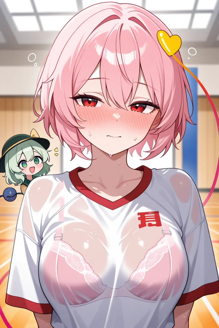 Three white eyes,Kindergarteners,Kindergarteners服,White underwear with character print,Double Peace Sign,Undressing