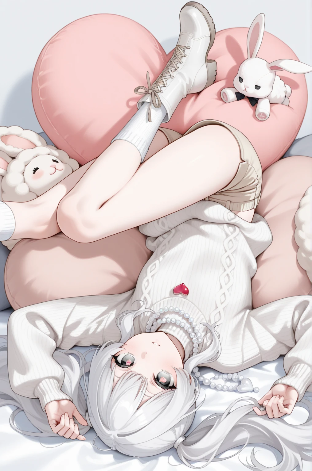 Sheer Bra、Floral Bra、Pink and white bra、kurogami、a blond、big eye、large areola、Big、NSFW、teats、Breast rubbing、rub one's breasts、Breast milk out of the、red blush