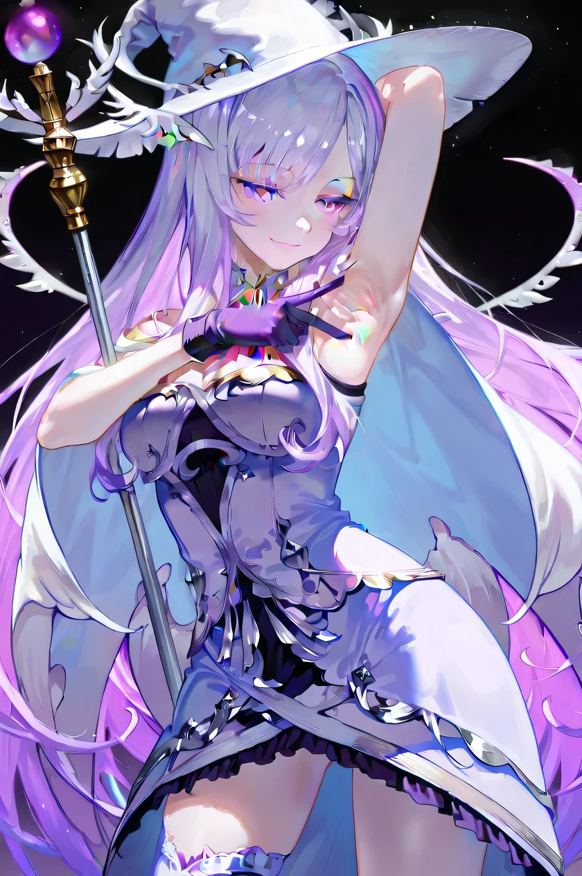 a close up of a person sitting on a floor with a sword, spellcasting pose, lalafell, cotton cloud mage robes, an exhausted deity, wearing star filled mage robes, alluring elf princess knight, beautiful celestial mage, holy flame crown spell, purple ancient antler deity, gilded lotus princess, astral fairy, astral witch clothes, white haired deity