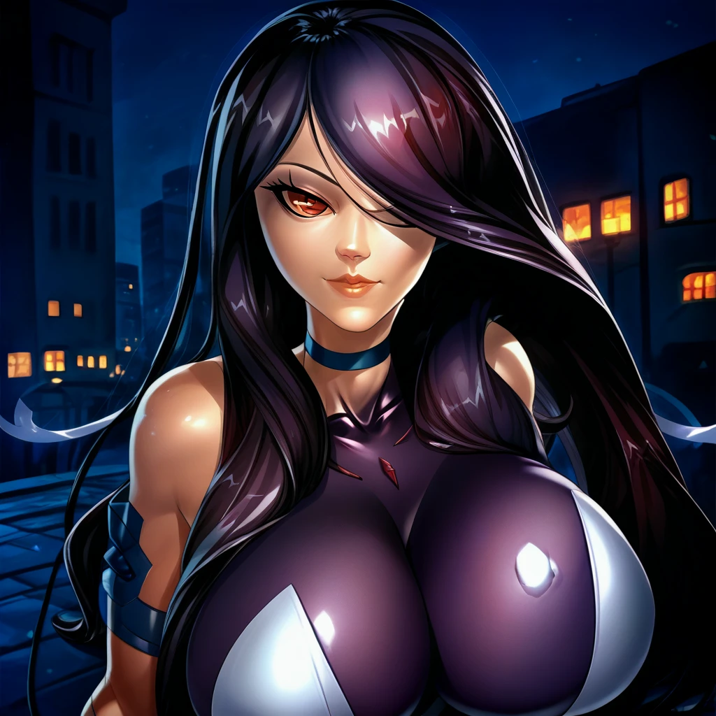 (A bewitching 35-year-old Japanese widow, clad in a stunning black mourning kimono, stands solo beneath the eaves of a funeral parlor on a moonlit night. Her Chestnut French Roll Hair cascades down her back like a waterfall of darkness, while her dark red lips seem to whisper secrets to the shadows. Her hands rest delicately over her crotch, exuding an aura of mysterious allure as she surveys the somber surroundings with an air of seductive quietness., The white smoke from the incense sticks drifts thinly like mist., A background effect that represents swirling anxiety), ((nsfw, masterpiece, incredibly absurd resolution, absolutely resolution, ultra high resolution, Mature Female, MILF, professional, vivid colors, perfect anatomy, ideal facial features, ideally proportioned figure, perfectly beautiful body, super detailed skin, glossy skin, glistening skin, Glamor, soft and curvy, body conscious, collarbone, cleavage, saggy huge breasts, evil seductive smile)), Core shadow, perspective, look up, looking down