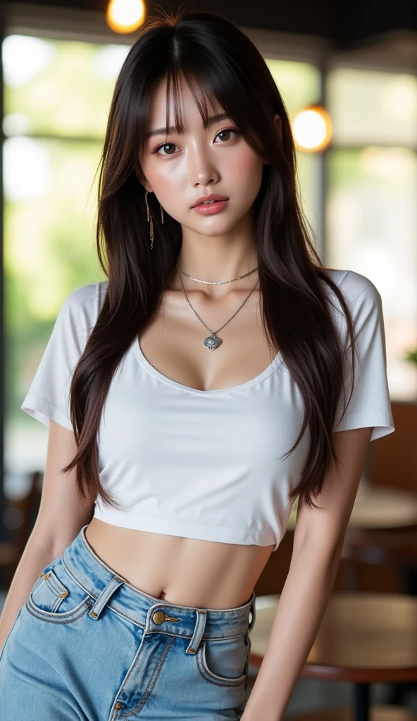2 beautiful Asian girls, college students, full body portrait , masterpiece, light makeup, silver hair, messy long hair, 90s scene, beautiful, elegant. super fine details, master works, authentic texture, soft lighting realism, perfect job, 16K, hd, exquisite features,blue eyes、Beautiful Face、cute smile、brown hair、wavy hair, beautiful hair、glamorous、small breasts、no bra, erect nipples、white skin, glowing skin, bright big eyes, smooth skin, wet t-shirt, thin t-shirt, torn t-shirt, retro light