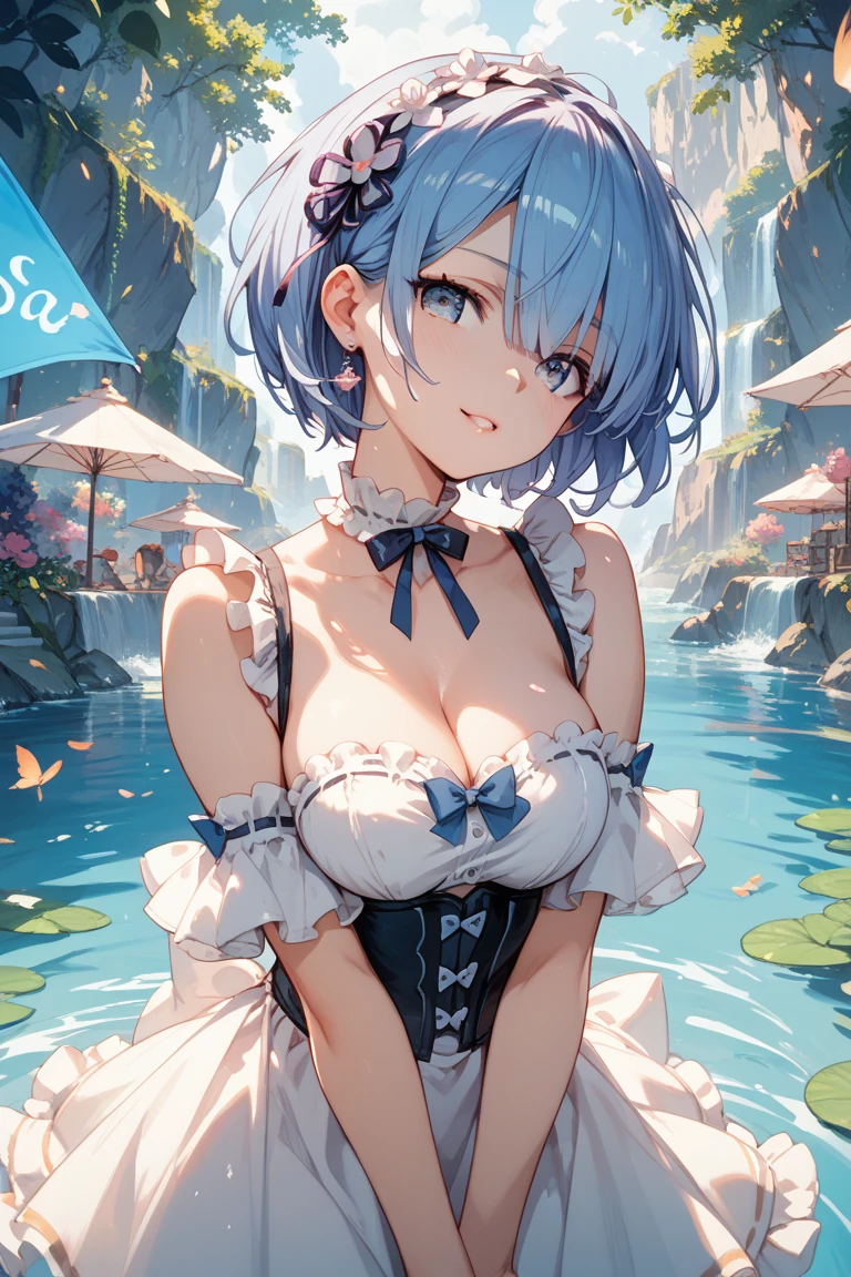 ((32k)), ((best quality)), ((ultra high res)), ((HDR)), ((UHD)), ((extremely detailed CG)), ((unity 32k wallpaper)), (((beautiful girl))), (((beautiful face))), (((white bikini))), ((((Wedding dress)))), light blue hair, purple eyes, ((cowboy shot)), ((((lots of floating bubbles)))), ((((colorful floating bubbles)))), (close up), (night), (((large breasts))), (open mouth), ((body floating)), (peer in from below), (smile),
