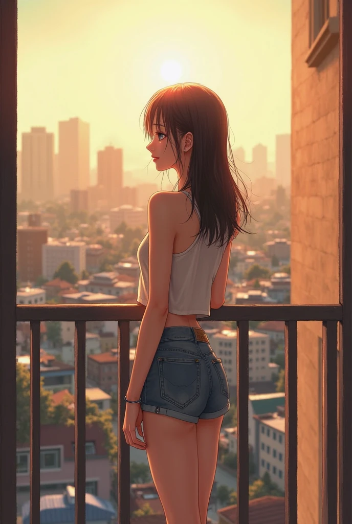 mesa, alta calidad, chica linda y cachonda, pelo de cola gemela, un moreno, Ropa grande, Ropa interior estrecha de encaje rosa, Camisola, adentro, al atardecer, Atardecer, cuarto oscuro, Me distraigo y juego con mis bragas.,