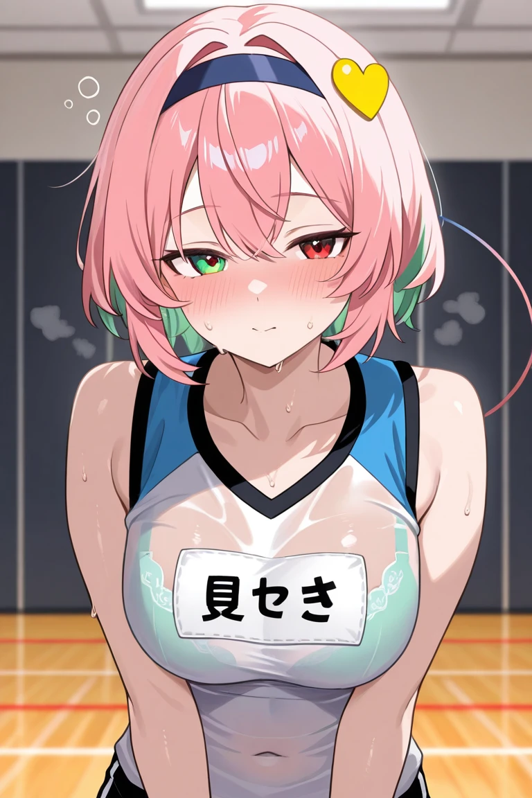 (Highest quality, 4K, 8k, High resolution, masterpiece:1.2), Very detailed, Picturesque, Animated Photography, Photo Animation:1.37)、Japanese schoolgirl、(Pink Hair)、(short hair)、(High neck sleeveless knit)、mini skirt、Ecstasy face、Sweat、Are crying、vapour、trembling、Full body photography、Nakano ichika
