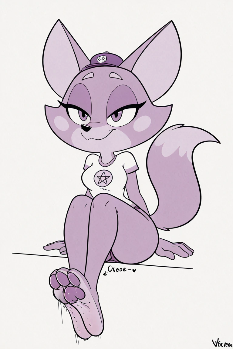 Blaze the cat, cute, blushing happy, wide hips, breast, nipple, thigh gap, tail, bikini armor, knee high sock, armor