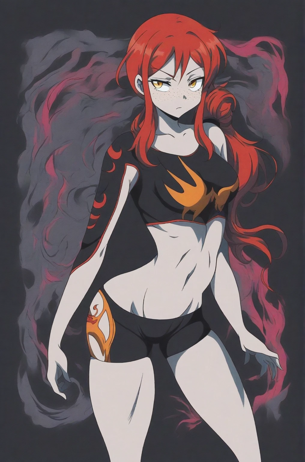 score_9, score_8_up, score_7_up, score_6_up, score_5_up, score_4_up, did vaporwave style, solo, 1girl, female, water, white background, red eyes, simple background, from side, glitching, smoke surrounding her, in tatters,  surrounded by smoke
