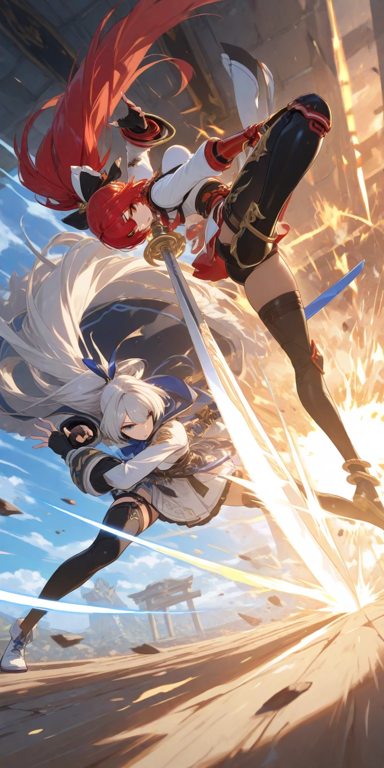 (Highest quality),high school girl,battle,Two-Way