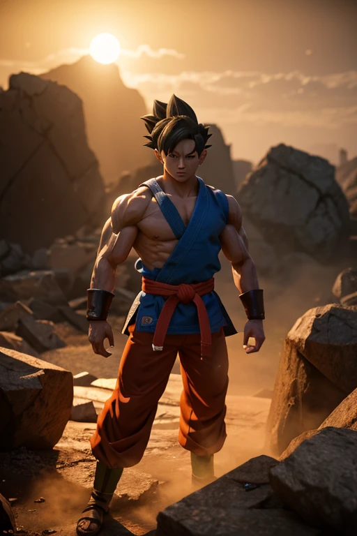 goku con gallinas anime