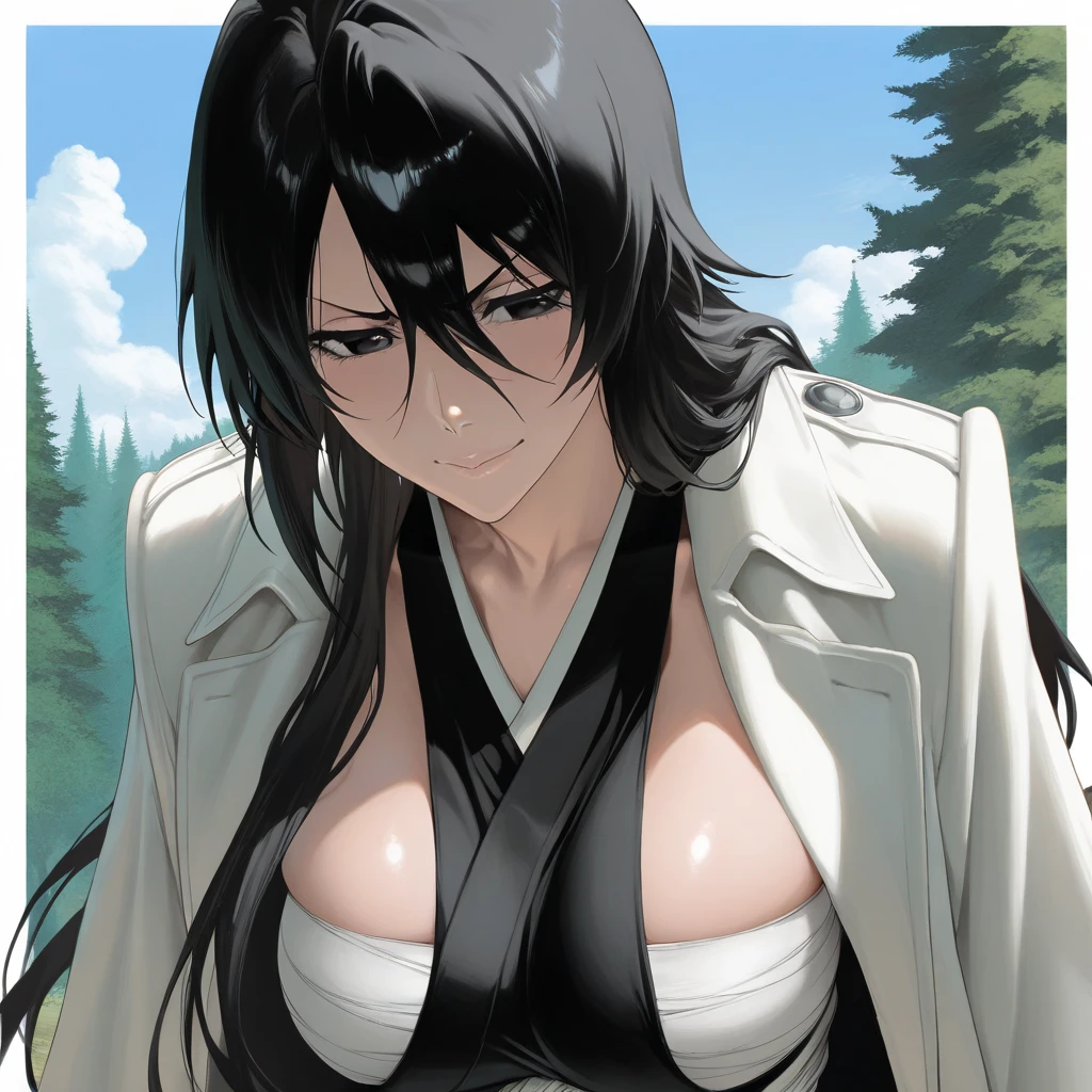detailed, standing, girl, smile, hand on the chest, nature, star-kafka, hair between eyes, purple hair, sunglasses, <lora:kafka:0.8>, hoshi_san_3,  <lora:hoshi_san_3:0.8>,