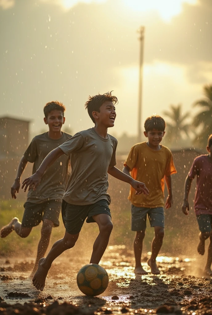A 16 years old boy with exhaustion, running with his life with his little sister in tow with a firm grip on her hand. While being chased by bandits, both with smiles of sadistic pleasure to kill with no remorse