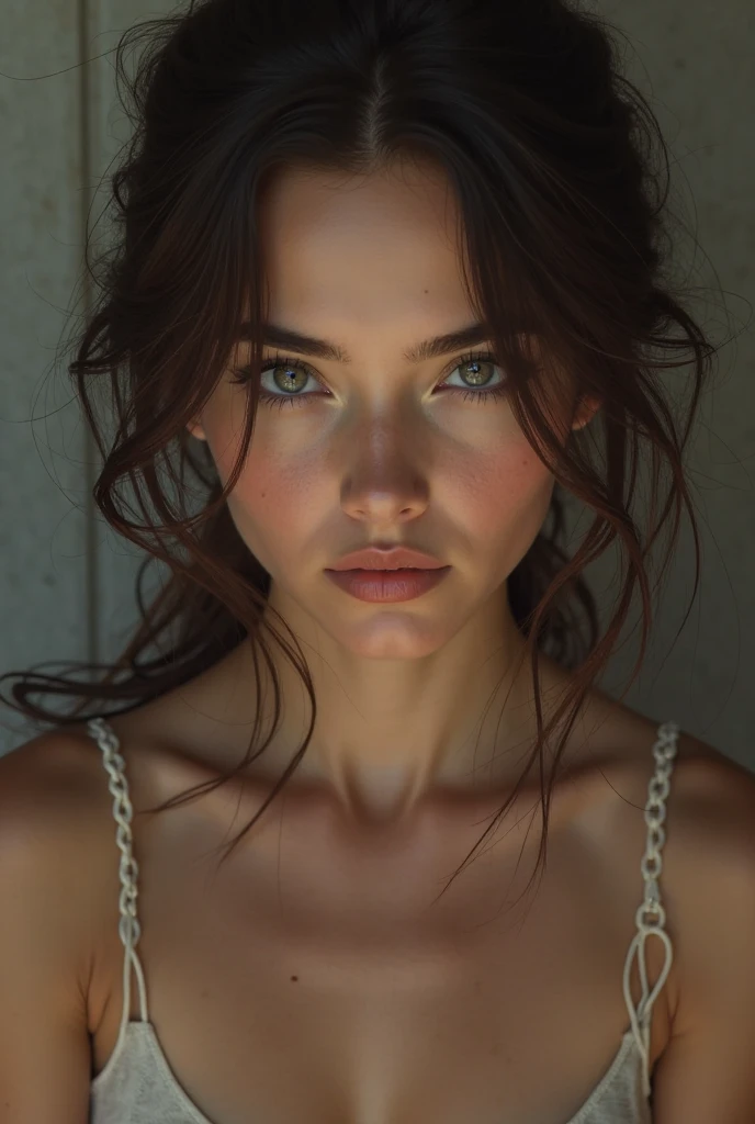 masterpiece, Best Quality, Illustration, Ultra-detailed, finely detail, hight resolution, 8K Wallpaper, Perfect dynamic composition, Beautiful detailed eyes , open mouse, Sexy face,Face feeling ecstasy,Face at the peak of beautiful arousal, looking at viewer, ((near window with sunrays on the face )), in the style of Mark Demsteader