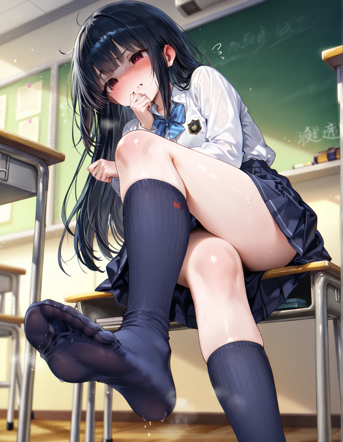 (Best quality, 8k, 32k, Masterpiece, UHD,:1.2),RAW, 1girl,ultra cute , natural lighting,transparent shining eyes, 20yo ,fair complexion, ((school uniform)), sitting on stairs, Closeup shot, wedgie, bending knees, show off panties, shy smiling, long straight hair, in winter, falling snow, Closing legs, long sleeve cardigan, (ecstasy:1.3) ,(slut:1.2), (vulgarity:1.3), (fucked silly:1.1),(steam:1.1),(wet:0.8),(trembling:0.8),(tears:0.7) ,(drooling:0.6),(sweat:0.8), embarrassed, blush,, ((White Background)), From Below