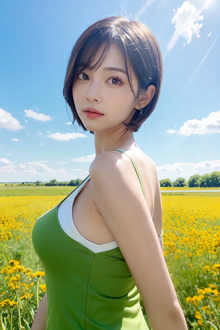 Best Quality, Photorealistic, Masterpiece, 8K, High Definition, Solo, Exposure, Japan Bondage, (Shiba:1.5), Black Collar, Shibari Jihan, Realistic, Plump Thighs, Tears Out of Mouth, Navel, Cleavage, Thighs, Pelvis, (Pubic Hair:1.5), Blue Sky, (Big:1.8), Squatting, Crotch Open Squatting, (Low Angle: 1.4), (skin spots: 1.2), ( Skin Dentation), Black Eyes, 1 Female, 25 years old, ((Female))), Solo, Realistic, Highly Detailed Face, (Professional Lighting, Bokeh), (Light Particle, Lens Flare, Luminous Particle: 0.6), (Dynamic Pose: 1.2), Soft Lighting, Top Angle View, Fashionable and Trendy Atmosphere, Japan, Street, Sky, ((View Viewer:1)), (Look at Camera)( Portrait: 0.6), cowboy shot, gorgeous, back hand, restraint, broad shoulders, full body, (big breasts), (short hair), brown hair, floating hair, braided hair, lips, lipstick, seductive smile, floating hair, smile, open_mouth, teeth, eyelashes, moles, (moles under the eyes: 1), plump body, plump breasts, bursting breasts, large breasts,