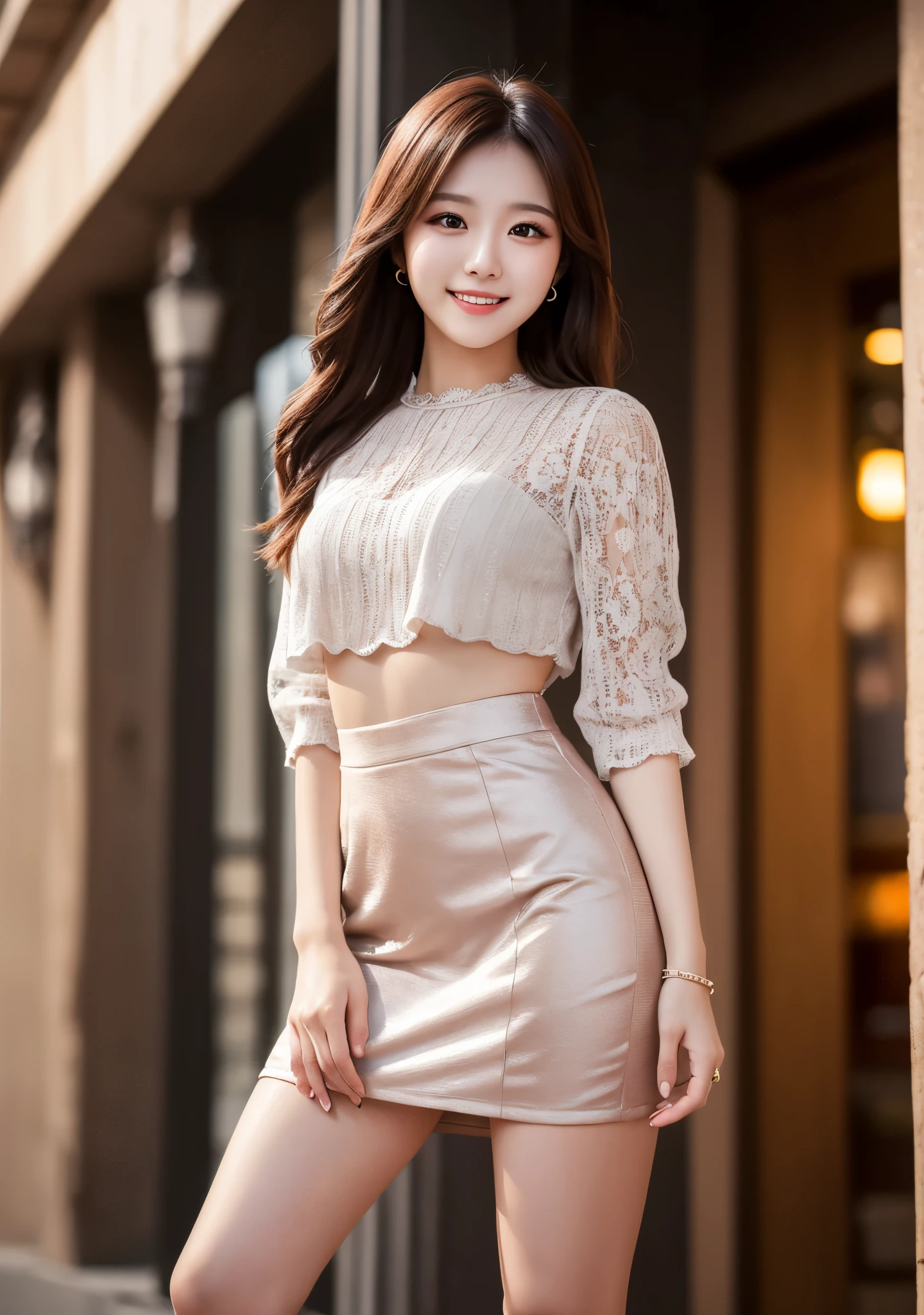1 Girl,riverside,Soft Light,Chinese Beauty,Tight Fit,Transparent Tulle Skirt,