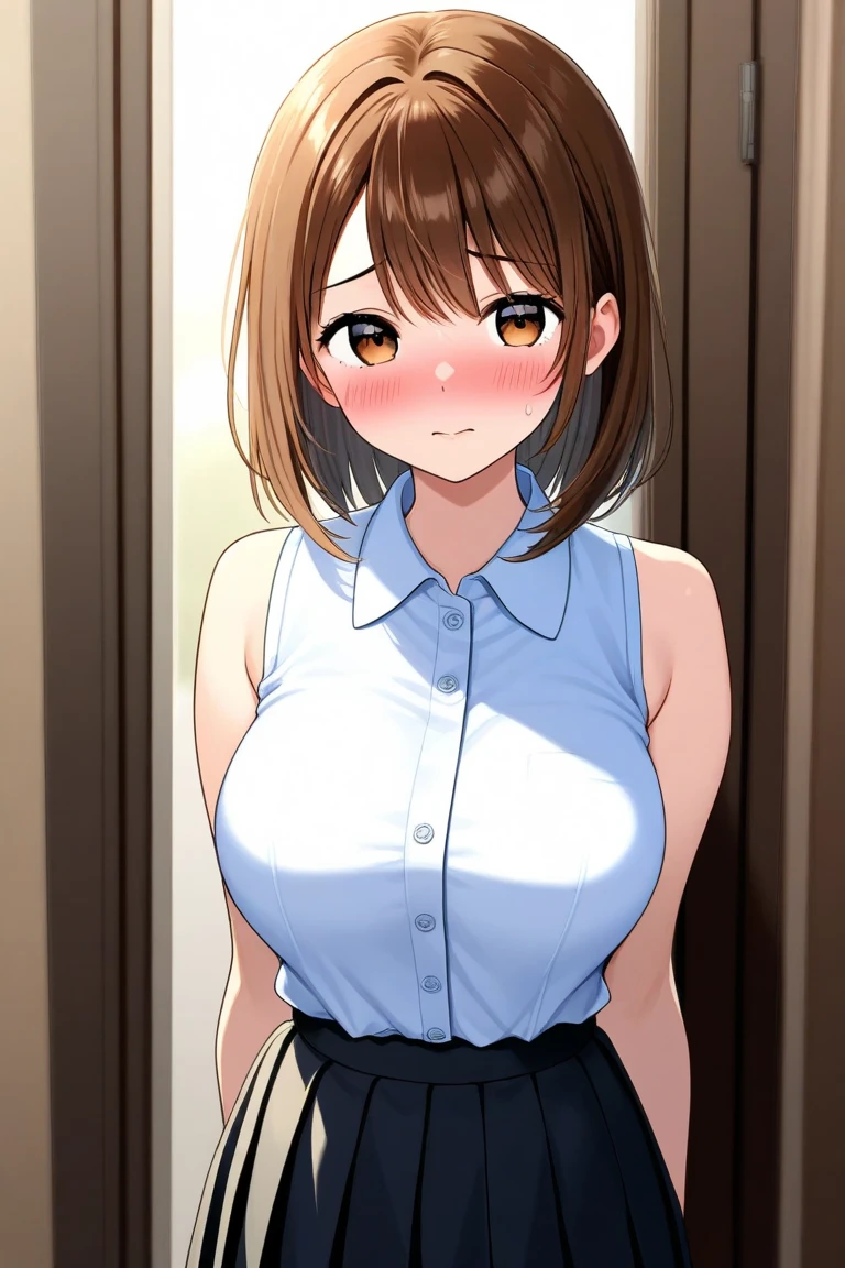 ((masterpiece, best quality, high quality)),1girl, (hospital), <lora:infirmary_v0.1:0.5> infirmary, <lora:Isako Narita:0.7> (1girl, 3dcg 06, bangs, crossed bangs, eyebrow_through_hair, grey eyes, hairband, huge breasts, isako narita, mature_female, orange hair, short hair, sidelocks, solo),