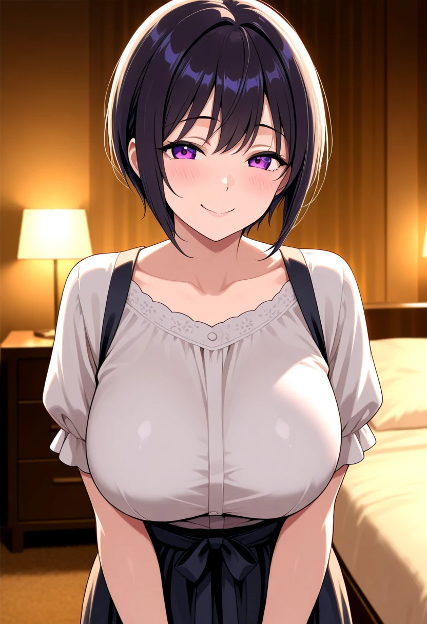 (( close、16k、highest quality、Attention to detail、Rich skin detail, Browsing Caution、bukkake、Muscular))、((((sex))))、((((Swollen nipples、Huge breasts、head shot、looking away、Spreading her legs))))、(White leotard、Open shirt),(Yellow Eyes)、((Bobcut、Blunt Bangs))、((Black Hair))、(Beautiful Eyes),((Hands on chest、Kneel))、((Sweat、Wet))、 ((blush))、(Wide Hips、Thick thighs)、((((Embarrassing、:o))))、((Rest your chest on the table、In town、Take a seat))