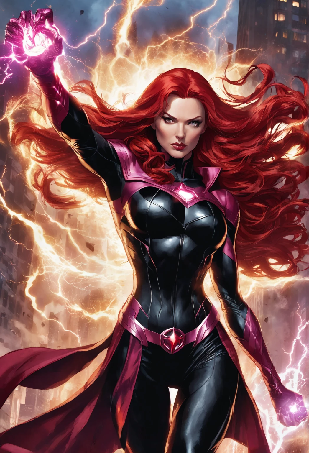 Marvel scarlet witch, pantsless, fingering her pussy