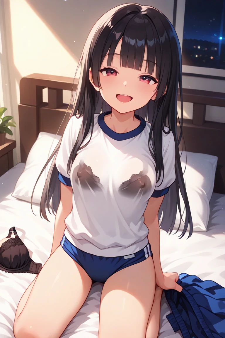 masutepiece, Best Quality,Illustration, Wallpaper, Ultra Detail, Little Face Lori、(((molesting)))、((fear:1.3))、(Teary-eyed:1.5)、(((Cute underwear)))、ample breasts、student clothes、Semi-long hair、made to sit and spread legs