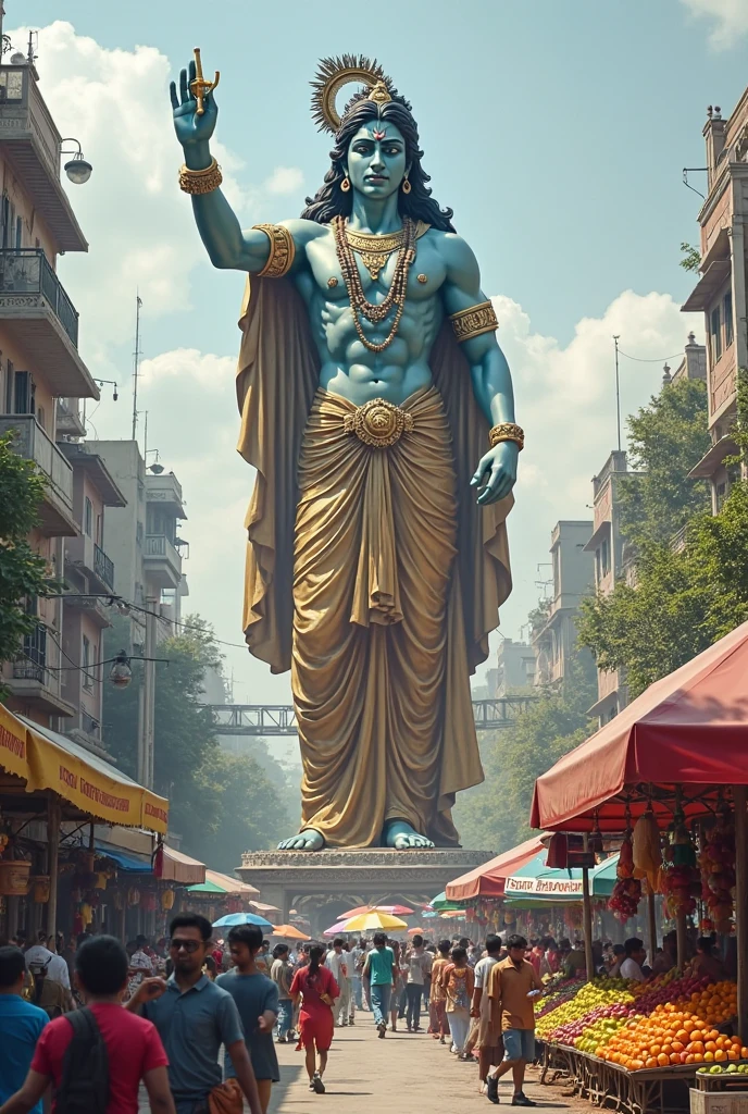 Lord shivan big statue seeing the people
