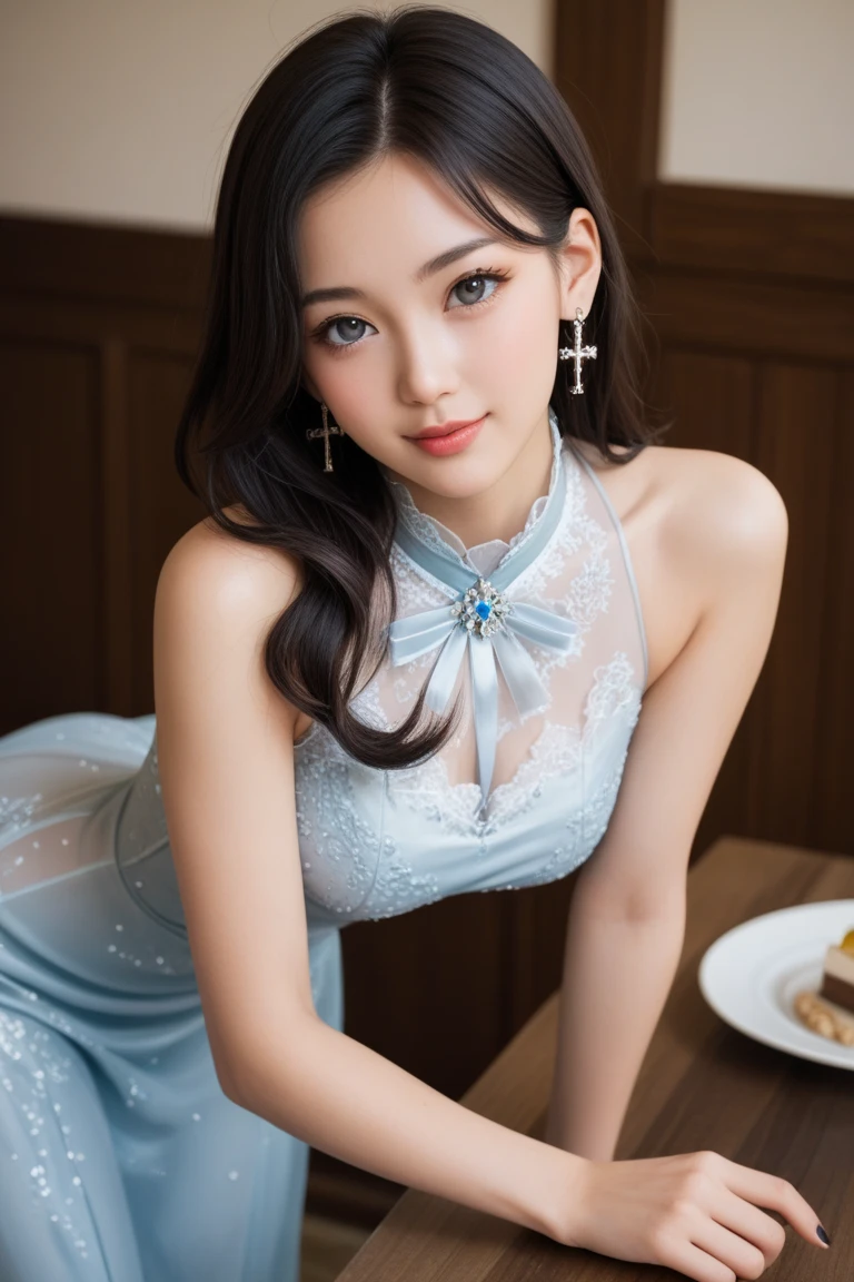 (space_buns_hairstyle:1.3), a woman poses for a photo, bare legs, full body photo, wearing elegant clothes,
Good Hand, 4K, High Resolution, Masterpiece, Best Quality, Head: 1.3, ((Hasselblad Photography)), Fine Skin, Clear Focus, (Cinematic Lighting), Night, Soft Lighting, Dynamic Angle, [:( Detail: 1.2): 0.2], ((Sitting on a bed covered with pearls))),