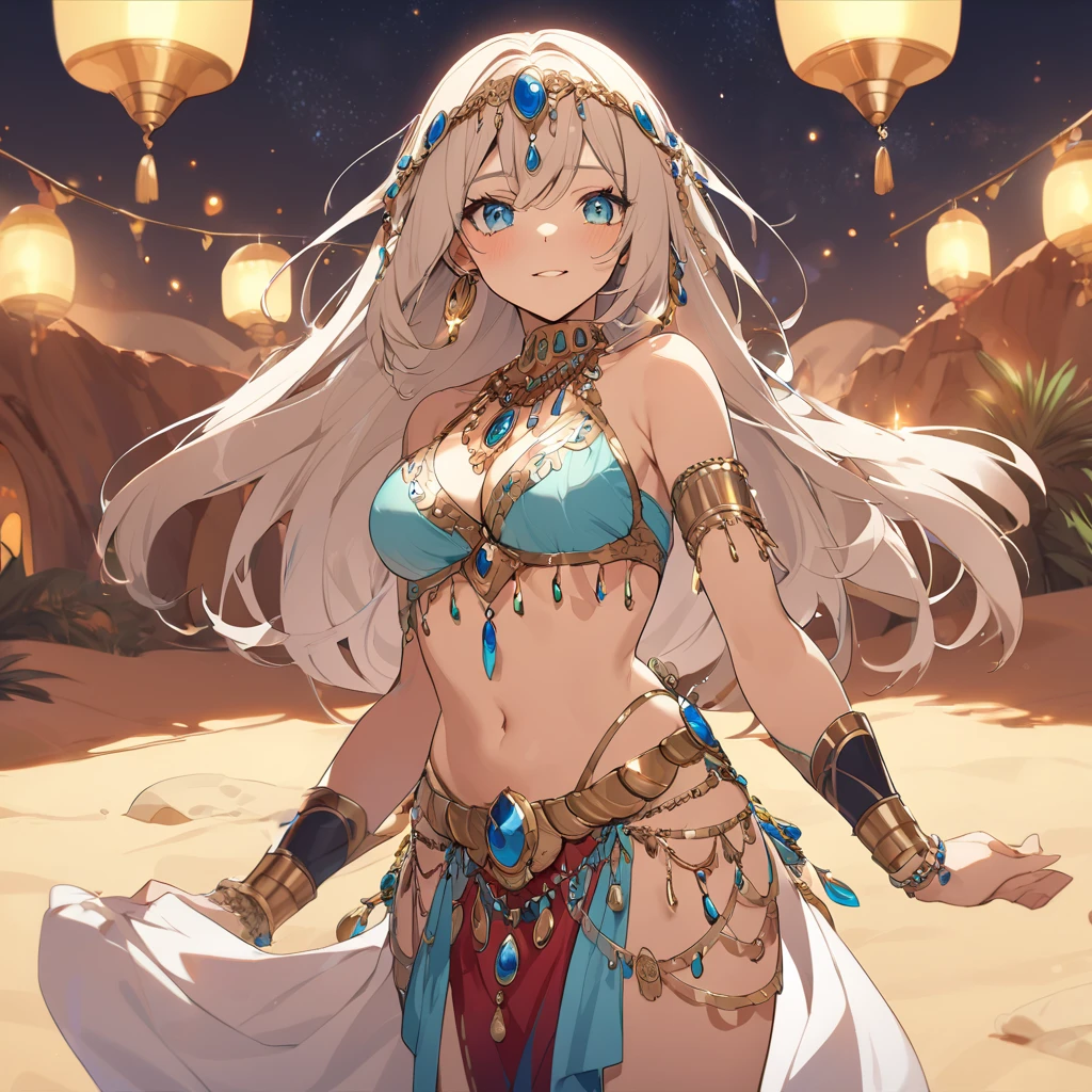 masterpiece, best quality, novel illustration, highres, 16x9 aspect ratio, turkish aesthetic, furry rabbit girl, magical world, arabian garb, exoticism, ethereal beauty, mesmerizing lamps, vibrant colors, delicate designs, rich textures, detailed patterns, lustrous shine,