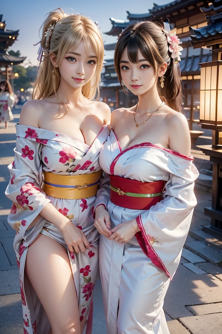 ((Female, 28 years old))、(((Photorealsitic:1.4), (Top image quality:1.0), (超A high resolution:1.0), 8K, Raw photography, (masterpiece:0.2), (pureerosface_v1:0.5)、(Best Quality Detail:1.2)、realisitic、8K UHD、hight resolution、))(Girls Japan:1.2)、thin lipss、((middlebreasts:1.1))((Dark pink kunoichi costume:1.5))((Female ninja))((Wearing black stockings:1.3))((Very white skin))((luslous skin))((Lustrous lips))((Long hair tied back:1.2))((Smile faintly))The ultra-detailliert、High quality textures、intricate detailes、detaileds、Very detailed CG、High quality shadows、Detail Beautiful delicate face、Detail Beautiful delicate eyes、depth of fields、Ray traching,1girl in, japanaese girl, Cute, slender, Kimono with Japanese pattern,Floral scrunchie, Beautiful skin, Align your hands elegantly,Smile faintly The Land of Japan,((traditional Japanese room)), (Realistic:1.3), Finely detailed, quality, (masutepiece:1.2), (Photorealistic:1.2), (Best Quality), (Intricate details), Dramatic, Ray tracing, photograph, +Lola((Seductive facial expressions:1.3))((Shooting from the knee up))((girl sitting on tatami:1.3))((Make eye contact with your audience:1.4))Photorealsitic、the perfect body、Ultra-high image quality、Ultra-high realistic image quality、japanes、(Off-shoulder short length floral print kimono:1.6)、(huge-breasted:1.7)、(cleavage of the breast:1.5)、Waist slender、(blondehair:1.3)、(blurry backround)、(grin)、(Gal-style thick shadow eyeliner:1.4)、(Long false eyelashes:1.2)、(Gal Style Makeup:1.2)、Gal style earrings、Gal style bracelet、(Gal Style Cross Charm Necklace、Triple Necklace:1.3)、in poolside、(Thigh up:1.3)、(sexy pose:1.3)