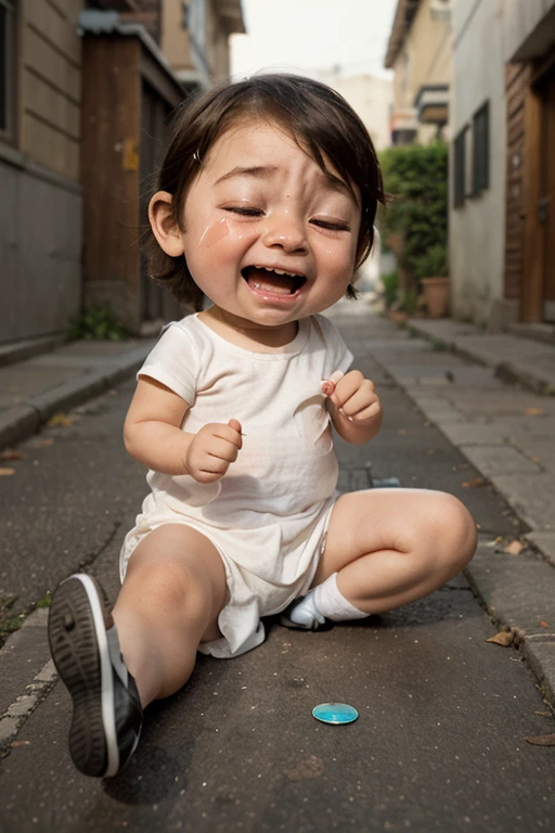 Screaming baby made of ash 