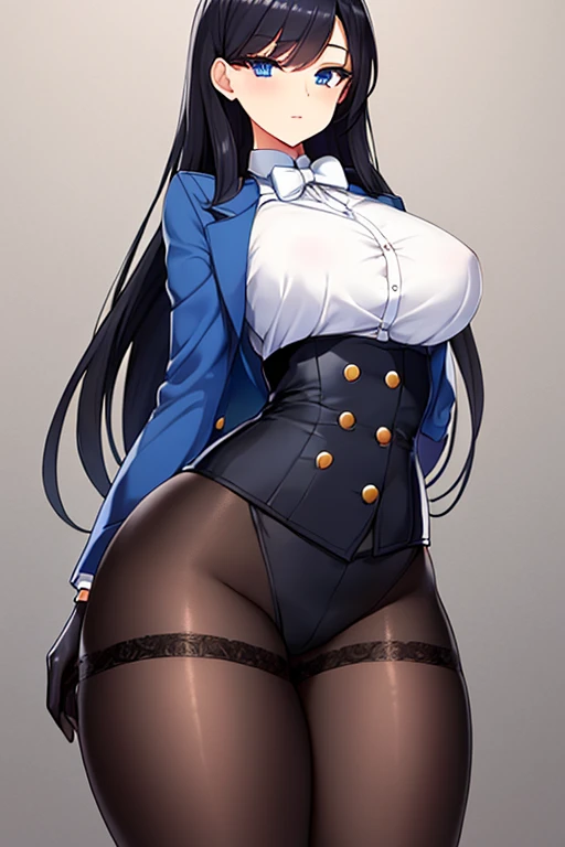 (masterpiece:1.37), best quality, (extremely detailed:1.37), 1girl, blue eyes, short hair, brown hair, hair between eyes, medium breasts, gloves, pantyhose, red necktie, black gloves, black pantyhose, black footwear, bandages, jacket, long sleeves, thigh strap, coat on shoulders, black jacket, choker, white gloves, white shirt, boots, black coat, black cape, cape, bandaged arm, (extremely detailed eyes:1.37), (wetting self:2.0), desperation, standing, embarrassed, humiliation, blushing, angry, cherry blossoms, garden, (golden hour:1.5), full body