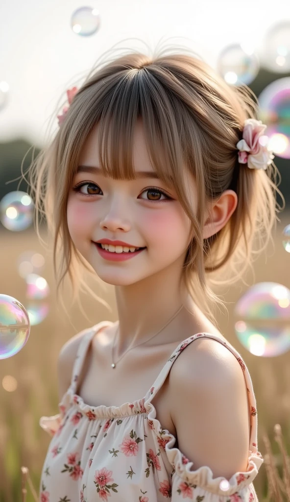 One for a girl, single, zoo, many balloons, happy, happy, perfect quality, clear focus (clutter - home: 0.8), (masterpiece: 1.2) (realistic: 1.2) (bokeh) (best quality) (detailed skin: 1.3) (complex details) (8K) (detail eyes) (sharp focus), (happy)