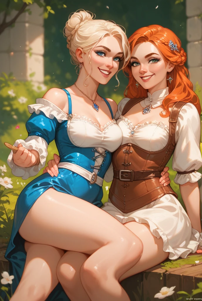score_9, score_8_up, score_7_up, 1girl, 1boy, magnificent body, A sassy milkmaid has fun with her boyfriend on a animal farm, I put my legs around him., friendly sex, 