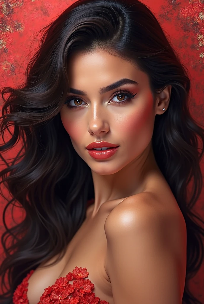 (((Viviane Araujo))), disney nude latex Santa Claus sexy clothes, character portrait, 4 9 9 0 s, long hair, intricate, elegant, highly detailed, digital painting, artstation, concept art, smooth, sharp focus, illustration