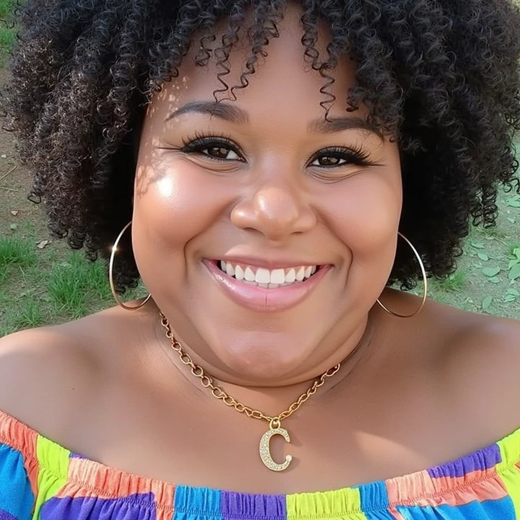 Fat woman selfie