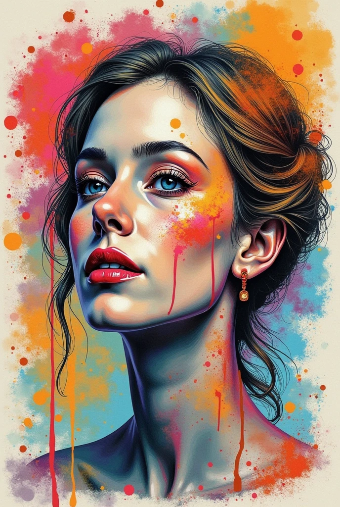 a painting by mse a woman by agnes cecile, luminous design, pastel colours, ink drips, autumn lights