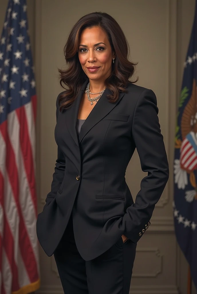 Create an image of Kamala Harris being the president of the United States