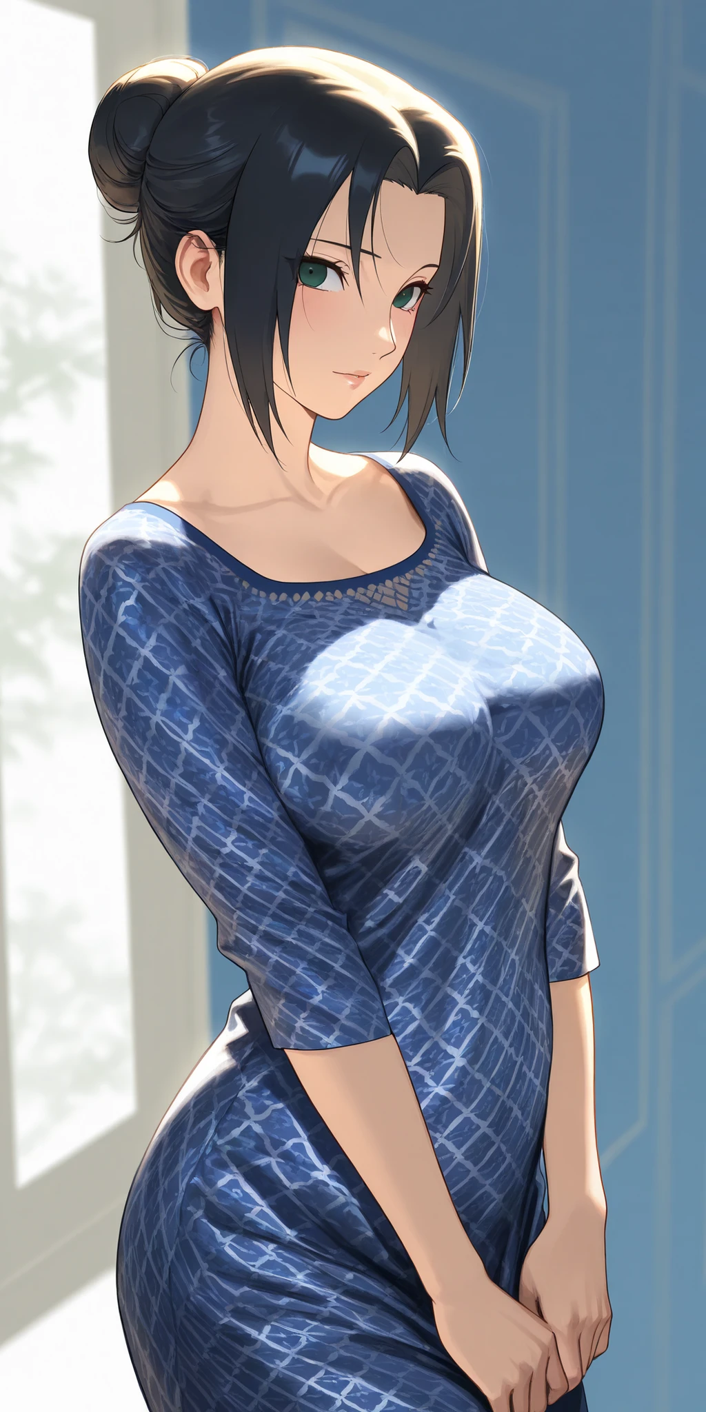 (((Large Breasts、Breast sagging、Low-cut,Cleavage ,Wide hips,))),Hourglass figure)),