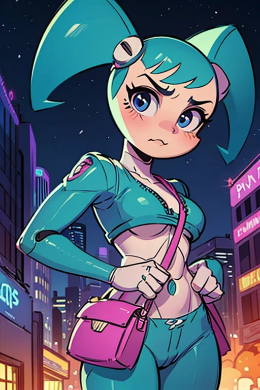 (8k),(masterpiece),(Japanese),(8--old l),((innocent look)),((Childish)),From the front,smile,cute,Innocent,Kind eyes,Flat chest,Hairless vagina, Cameltoe, wasabi Izuno,short,Hair blowing in the wind,brown Hair,Strong wind,night,dark, Neon light cyberpunk Konoha Village