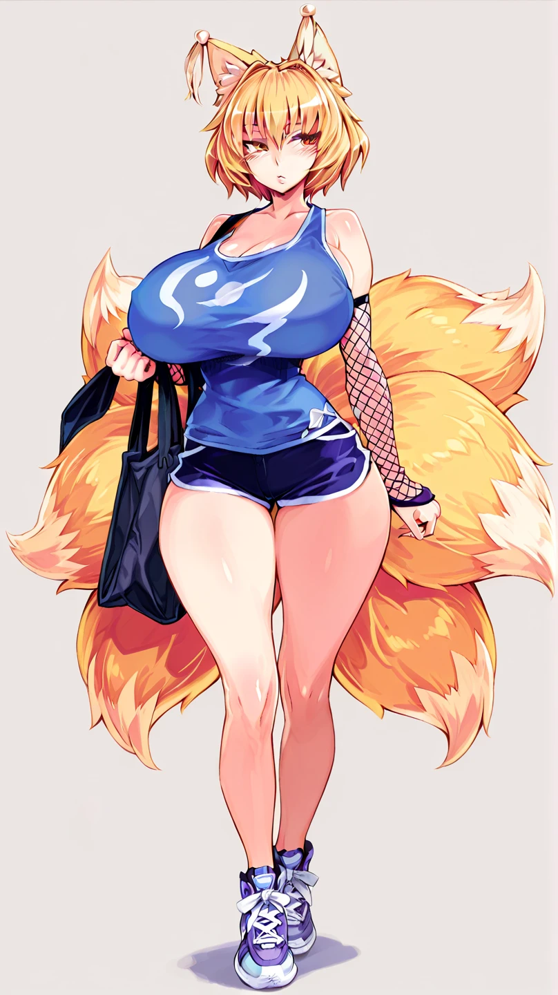 art by kipteitei, 1girl, Nami, (best quality, masterpiece), huge breasts, thick, curvy, huge belly, jeans