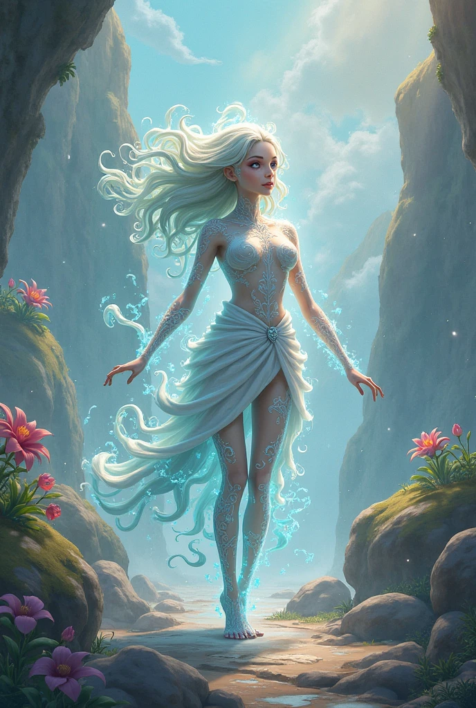 (work of art, maximum quality, best qualityer, offcial art, Beauty and Aesthetics: 1.2), (1 girl: 1.3), (Fractal Art: 1.3), Vibrant Aqua Blue Eyes, Naked in the middle, mermaid