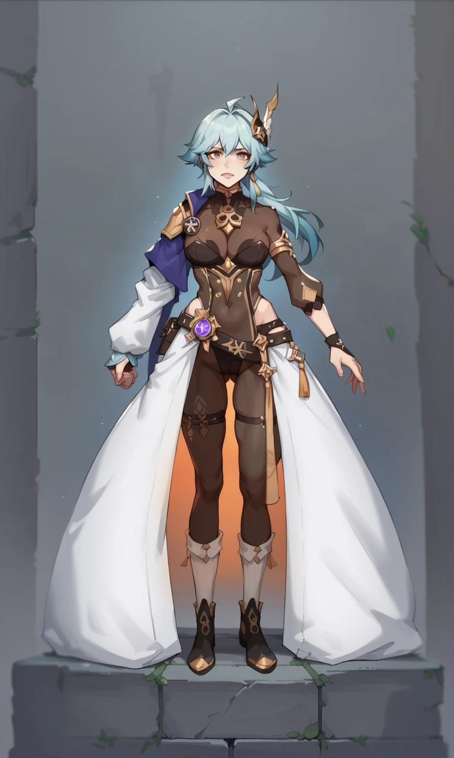 Full body portrait、Sexy Costumes、Phoenix、girl、An illustration、character、Flashy accessories、Front view、Standing figure from the front