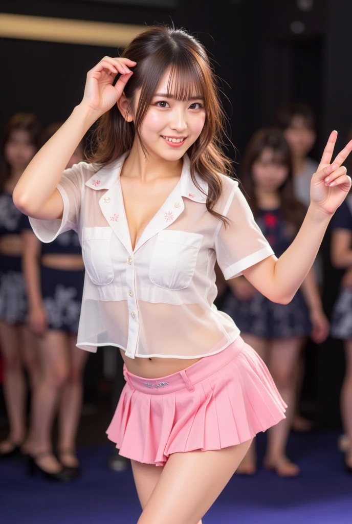 トレーディングcard、God of SSR々card、highest quality、High resolution、Highly detailed and precise skin、very detailed and accurate face、Female college student、19 years old、very big、Puff sleeve ribbon blouse、corset、high waist mini skirt、pumps、garter belt stockings、shoulder bag、Meet your boyfriend in the city、outdoor、in the crowd、crowd surfing、glitter background、((In a place lined with love hotels))、((Nasty poses))、Pheromone Munmun、Muchimuchi、smile、(((very glamorous body)))、look at the camera、eye shadow、eyeliner、smile、Yandere Makeup、whole body、short woman、thin woman、((whole body))、((whole bodyが写っている))、(small breasts:1.7)