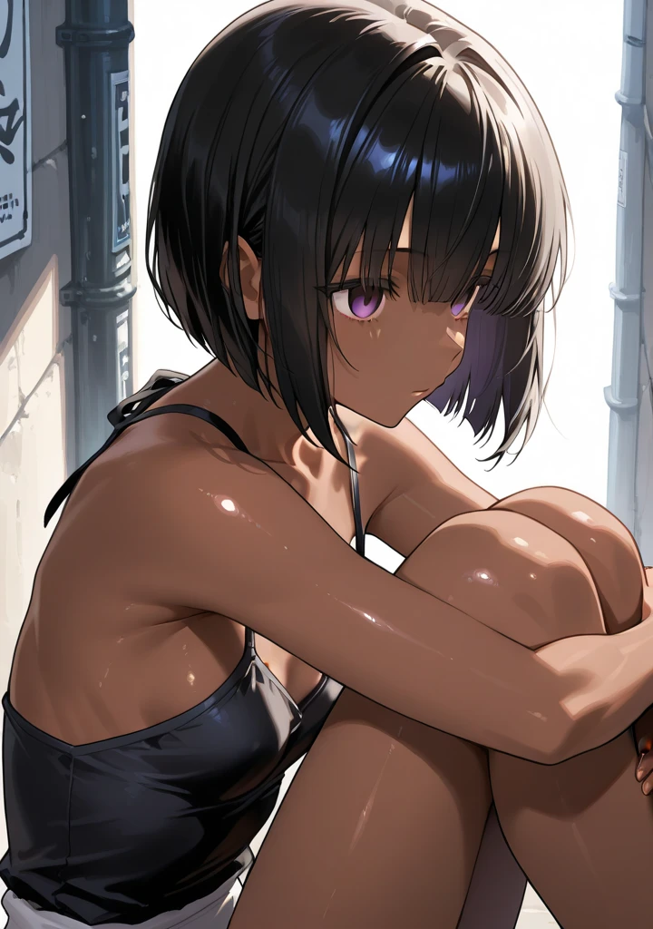 Japanese women、Black Hair、Short Bob、Visible nipples、Large size breasts、K cup breasts、Huge breasts、Painful face、it hurts、Woman urinating in a back alley、Sweat、Black lingerie、barefoot、On all fours、Spread your legs、Spread your legs、Electric shock、Thick eyebrows、Asphalt ground、Silver bangles、Handcuffs
