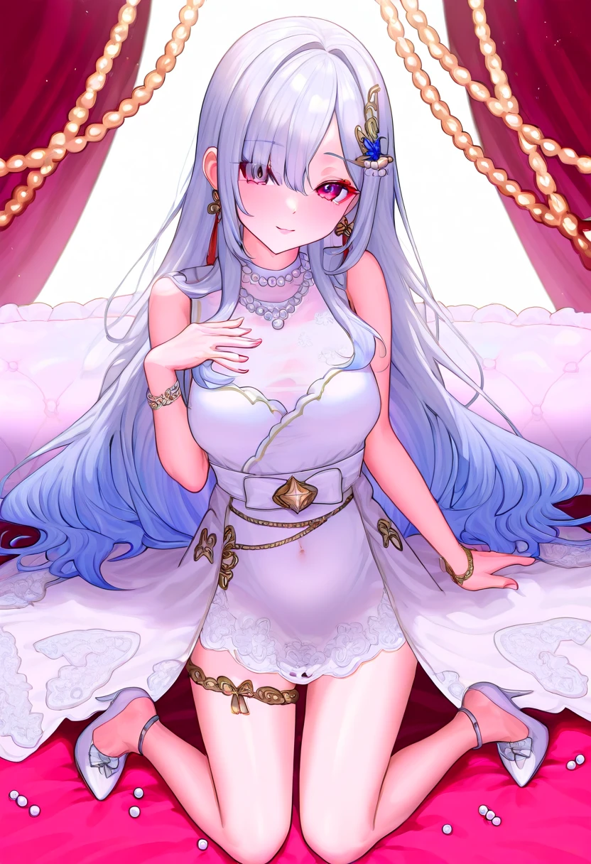 high quality,girl,Wedding dress,See through,No bra,No panties,Nipples show through,see-through,wedding style,rice shower,smile,flower