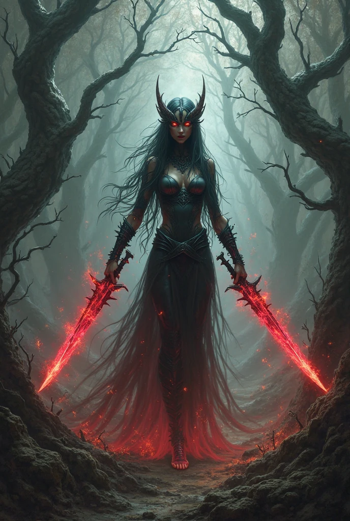 Avatar with red skin, white iridescent and shining eyes, holding a white weapon in hand raised in front of the face, covering the face as if protecting from shrapnel, in a forest environment with a large dark orange moon, a river on the left with crystal clear water reflecting the moon, some quadruped animals with short fur, and some people seen from the back in front of the camera, the avatar with pointed ears and shining eyes, standing in the distance from men in military clothing