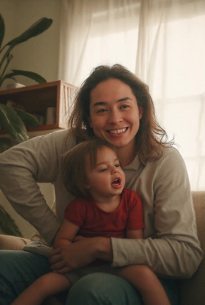 Woman sitting on a child's lap
