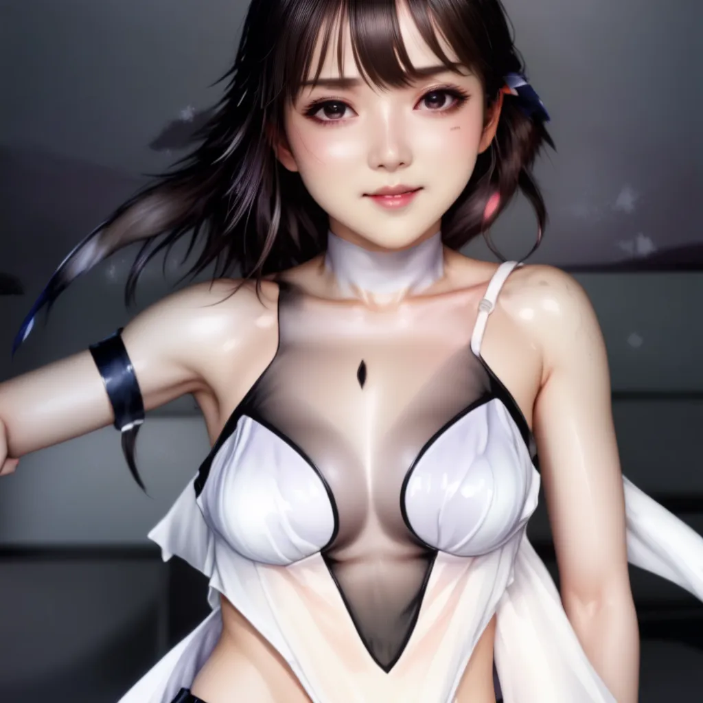 Protruding is a large amount of pure white liquid on the chest，There is a large amount of pure white liquid on the face，Wet hair，The eyes are shy，There is a lot of saliva next to the mouth