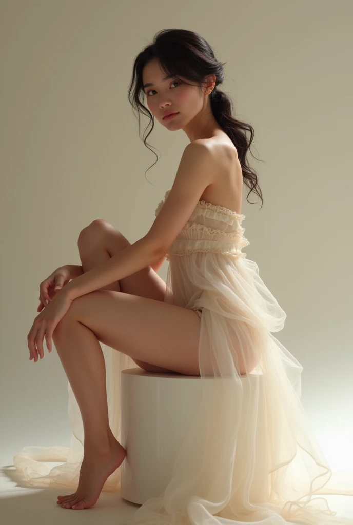 (1girl:1.35, 20-year-old), Realism, highest resolution, photorealistic, (highest quality realistic texture skin), ((highest quality realistic texture brown hair, ((slicked to the side)), incredibly intricate detail:1.35)), (outside,an orchard of blooming cherry trees:1.3),((perfect proportions)), ((anatomically correct), very small round head:1.4), ((firm and full breasts:1.3)),(the most absurd quality perfect eyes), ((beautiful sharp-face), extremely detail:1.3), (light pale complexion), ((clear no blur and sharp perfect round realistic brown_eyes:1.35), super detail:1.4), finely detailed pupils, detail lips:1.3, (long_blue_eyeliner:1.35), (pink_lipstick:1.4), ((perfect lightning_eyeshadows:1.25)), (Detailed nose:1.2), (Upper body shot), ((highly elaborate extravagant microscopic street outfit:1.15)), close up of her face, exquisite balance of shadows,perfect composition, ((look at the viewer)), Hasselblad, 85mm f/4.0