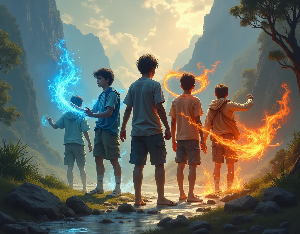 Five male friends are on a trip in the forest and find a river in the middle of the forest. Everyone gets down there and has fun playing water sports. Once a portal emerges from the water and pulls one friend into it and the other friends run 